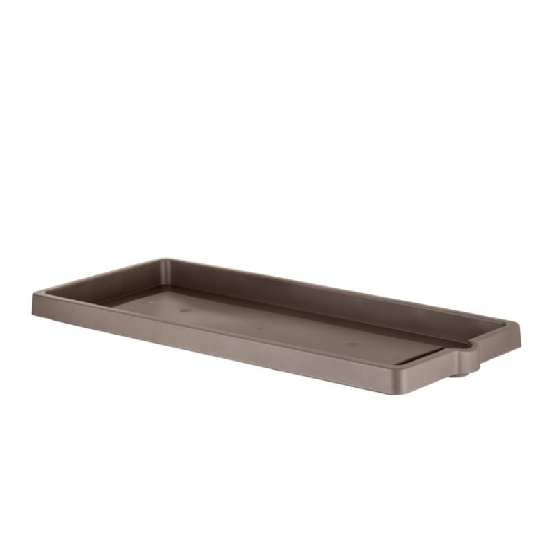 Soucoupe jardinière rectangle 'Legno' en plastique - Taupe - Taille m - l 80 x l 33,5 x h 4,5 cm - Livraison gratuite