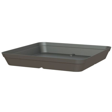 Soucoupe carrée 33cm en plastique gris anthracite – Protection des sols – Pour pots de 33cm – Design moderne – Artevasi