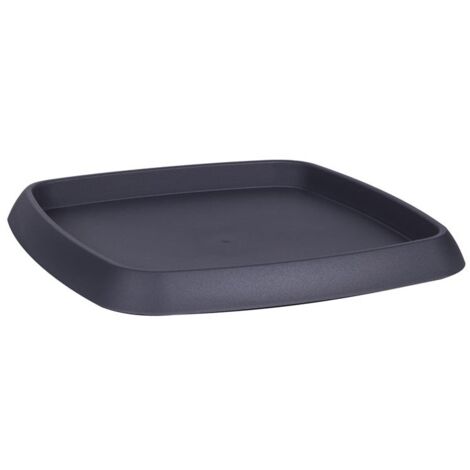 Soucoupe carrée CHORUS Gris anthracite 27 cm, pour pot 30 cm - EDA