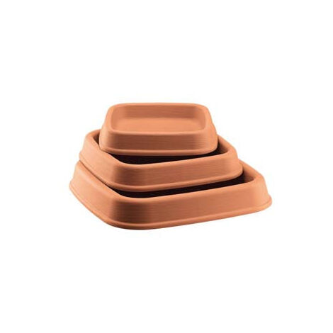 Soucoupe carrée Zeus Impruneta Di Martino - Taille 25x25 cm pour vase Ø30 cm
