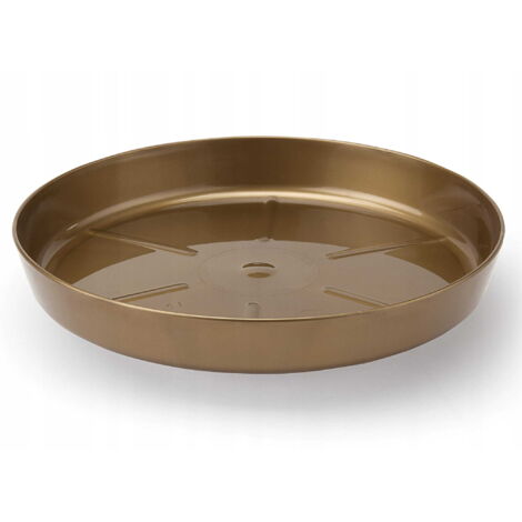 Soucoupe de pot de fleurs dorée métallisée 19,7 x 2,9 cm, en plastique
