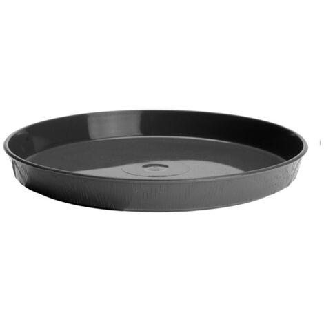 Soucoupe de pot de fleurs en graphite, ronde, 28 cm