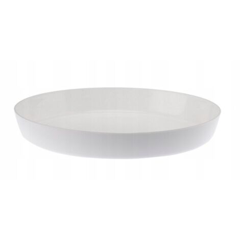 Soucoupe en plastique blanc pour un pot de fleurs Cristal de 14,5 cm