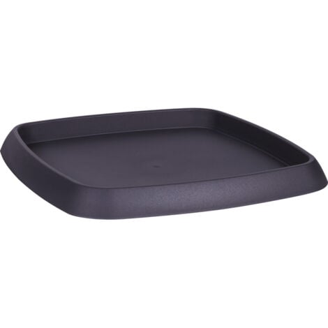 EDA Soucoupe Plastique Carré Chorus Anthracite Pot Carré 35,6 L 36,2 X 36,2