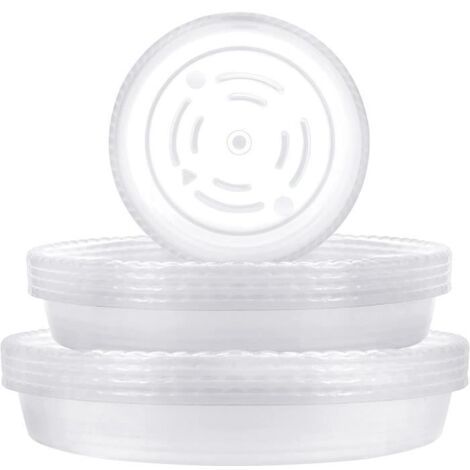 Soucoupe Plastique - Lot de 18 - Transparent - 15 cm - Réutilisable - Pour Plantes Intérieur et Extérieur