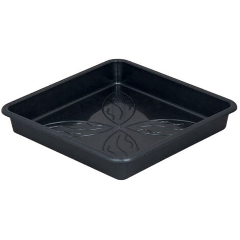 CIS PRODUCTS Soucoupe pour pot de 11 à 14L carré noir