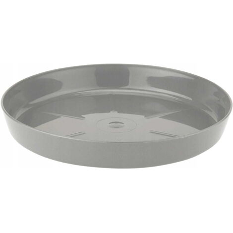 Soucoupe pour pot de fleurs grise 23,4 cm Plastique