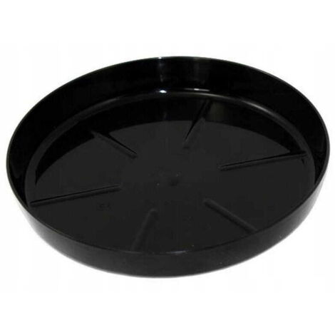 Soucoupe pour pot de fleurs noire 16,9 x 2,4 cm, plastique brillant