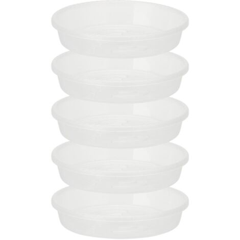 Soucoupe pour Pot de Fleurs - Soucoupes Transparentes en PP pour Pot de 5 Pouces - Drainage et Protection (Lot de 5)