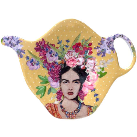 Soucoupe pour sachet de thé frida khalo jaune