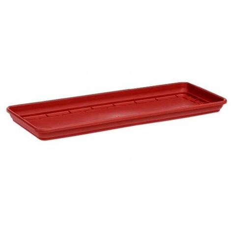 Soucoupe rectangulaire en faïence 40x17cm – Résistante jusqu'à -20°C – Pour balcon et extérieur – Série méditerranéenne – Stefanplast