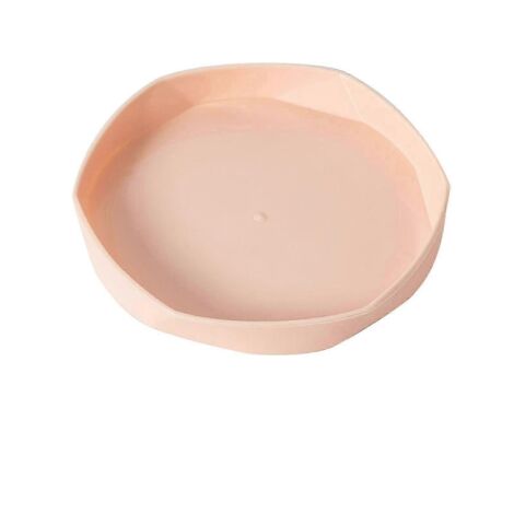 Soucoupe robuste et durable pour pots de fleurs, en plastique épais, multicolore, rose pâle.