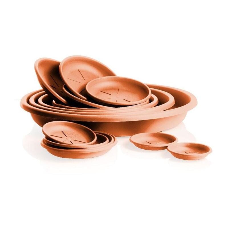 Soucoupe Ronde Cm. 26 Couleur Terre Cuite Pour Pot De Fleur Bama 20105