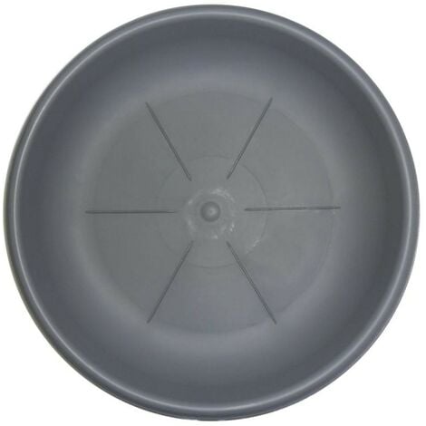 Soucoupe Ronde Cm. 26 Gris Pour Pot De Fleur Bama