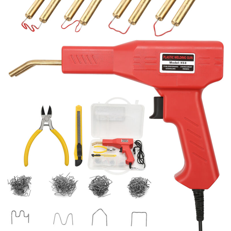 Swanew - Soudage Plastique Machine Kit de Réparation de Fissures de Panneau de Machine de Soudage de Plastique Portable, Livré avec Sacs D'agrafes,