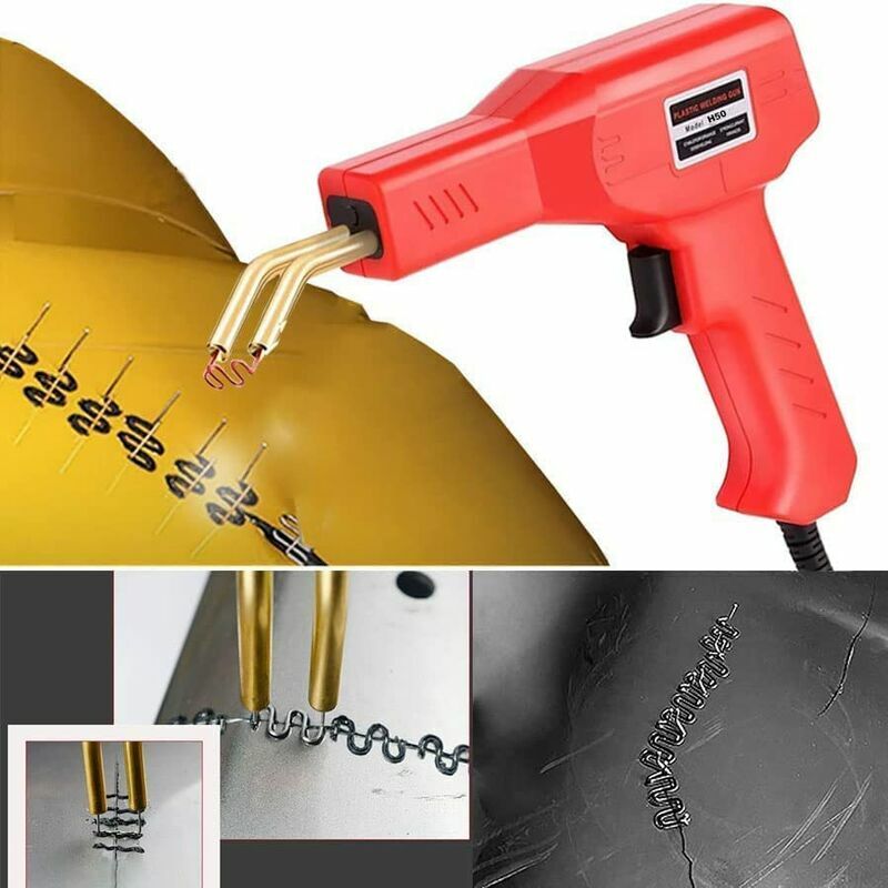 Lucky-88 - Soudage plastique Machine,Réparation de Pistolet de Soudeur, 200 pcs agrafeuse Chaud 50W, Kit de Réparation de Pare-chocs de