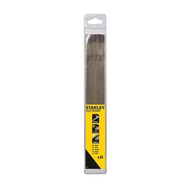 Électrodes rutile Stanley 90473 2.5x300mm 25 pièces Soudure à larc MMA