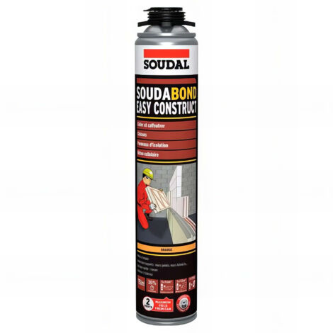 Soudal – Mousse polyuréthane expansive 750 ml – Colle non expansive pour cloisons et panneaux isolation – Durcissement rapide en 1h