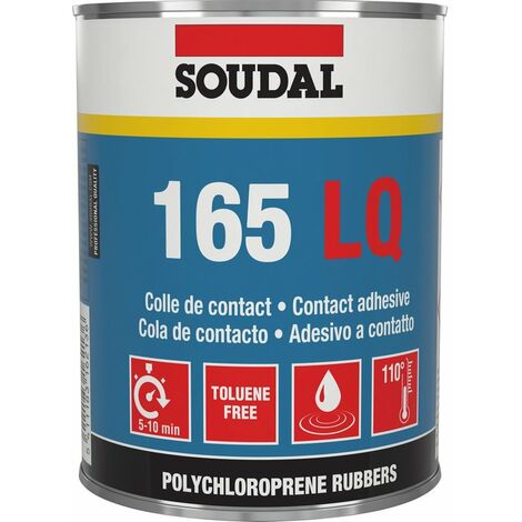 Soudal – Colle néoprène 165LQ – Liquide sans toluène – Haute adhérence – Séchage rapide – Résiste à l'humidité
