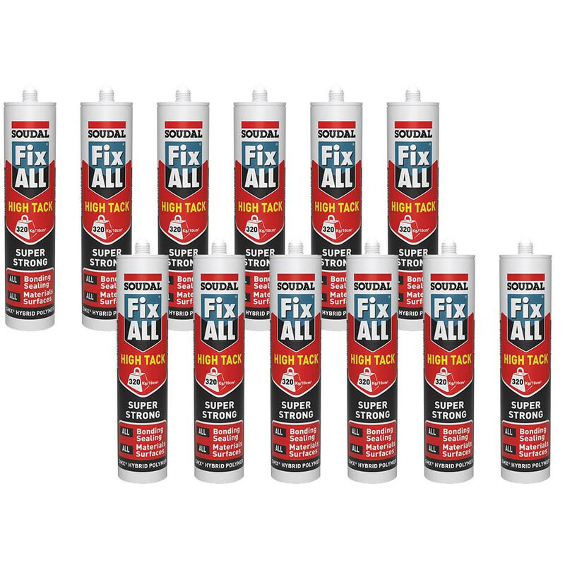 Fix all High Tack Sealant Adhesive - White (290ml) Box of 12 - White - Soudal