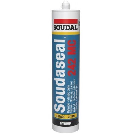 Soudal – Mastic colle Soudaseal 242 MC blanc 290ml – Polymère hybride SMX – Collage souple pour joints de construction – Résistance -40°C à 90°C