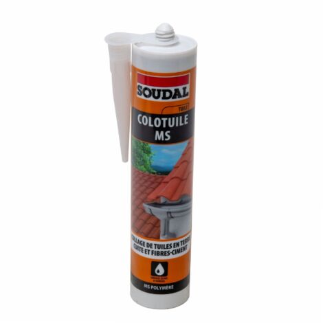 Soudal – Mastic polymère pour tuiles 290 ml – Fixation souple pour terre cuite et béton – Excellente adhérence – Application facile