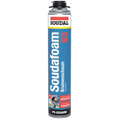 Soudal – Mousse polyuréthane expansive 750 ml – Étanchéité pour jonction anneaux de puits – Résistance -40°C à +90°C – Aérosol prêt à l'emploi