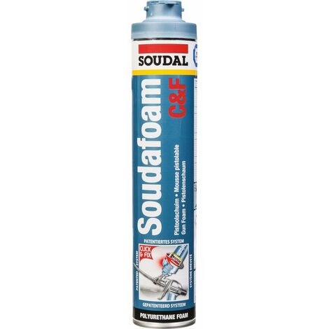 Soudal – Mousse polyuréthane expansive 750 ml – Système Click & Fix pour application précise – Isolation murs et charpentes – Résistance -40°C à +90°C