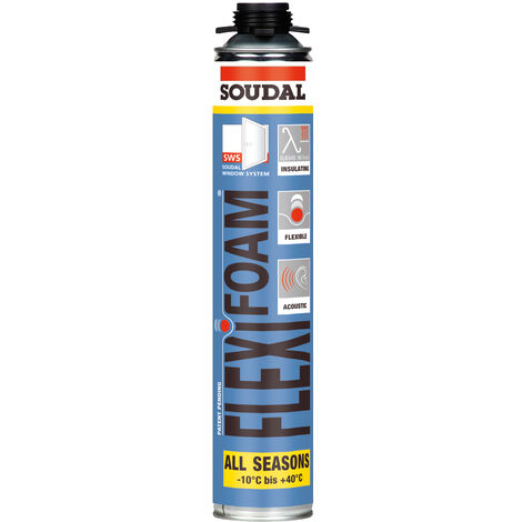 Soudal – Mousse polyuréthane pistolable 750 ml – Isolation thermique et acoustique – Adhérence optimale pour espaces vides – Calfeutrage efficace