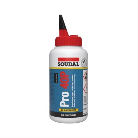 Soudal PRO 40P Adesivo per legno PU colla resistente acqua D4 750 GR