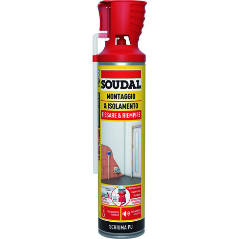 Soudal SCHIUMA POLIURETANICA ''MONTAGGIO & ISOLAMENTO GENIUS GUN'' ml. 750 12.00 pz