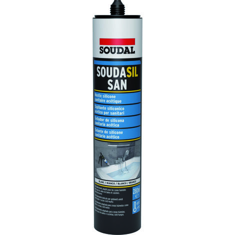 Soudal SILICONE ACETICO PER SANITARI ''SOUDASIL SAN'' ml. 300 - Trasparente 12.00 pz