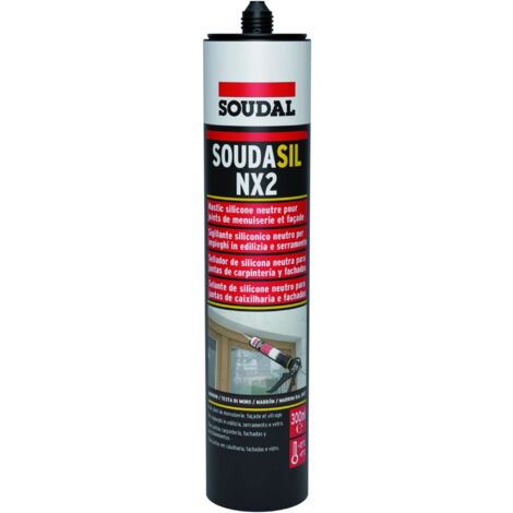 Soudal SILICONE NEUTRO PER EDILIZIA ''SOUDASIL NX2'' ml. 300 - Testa di Moro Ral 8017