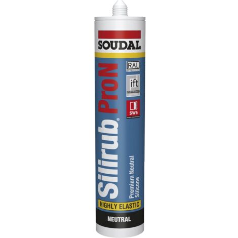 Soudal Silikon Dichtstoff Silirub Pro N für Dehn- und Anschlussfugen grau 300ml
