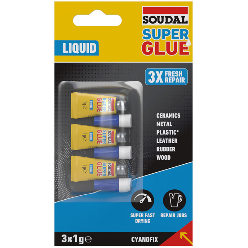 Soudal Super Colle Liquide 3x1g 160023 - SOUDAL