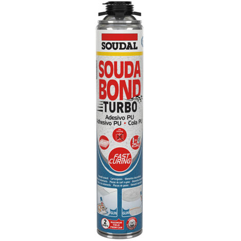 SOUDAL Turbo Soudabon Turbo Mousse Adhésive pour Pistolet 750ml