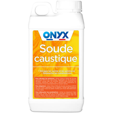 Soude caustique 1 kg – Décapant puissant pour bois et surfaces carbonisées – Dégraisse et débouche efficacement – Onyx