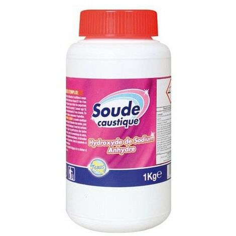 Soude caustique anhydre 1kg – Déboucheur et dégraissant puissant – Pour lavabos, éviers, canalisations et surfaces en bois ou fer