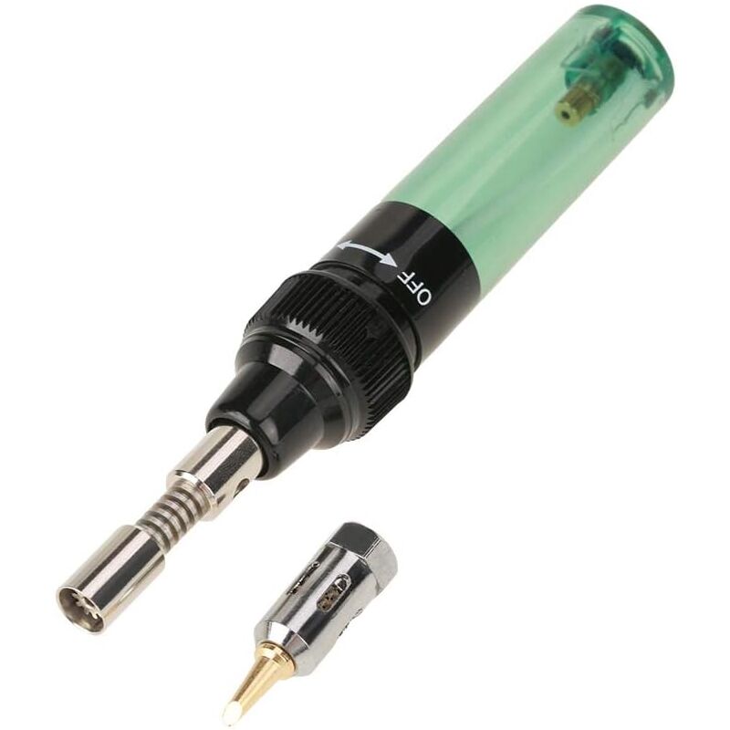 Souder au gaz sans fil butane chalumeau à gaz Souder le fer à souder pistolet stylo de soudage 1300(Vert)