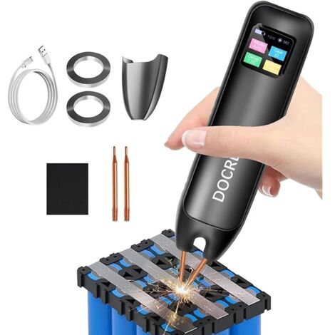 Soudeuse par Point avec Batterie, 99 Niveaux Soudeur par Points Portable avec Aiguille de Rechange, Modes Automatique/Manuel pour Batterie 18650, DIY