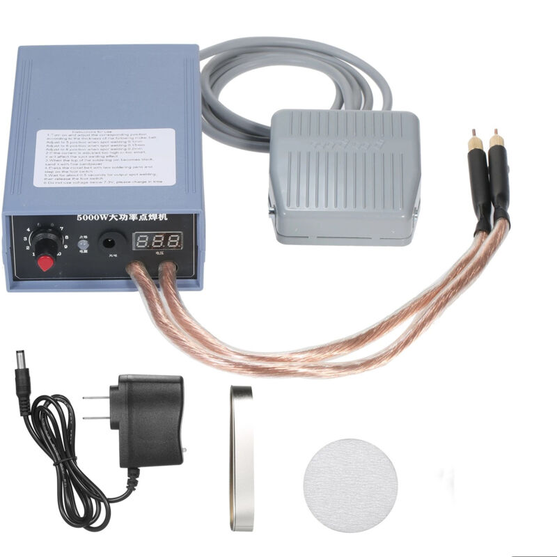 Soudeuse par Points 5000W 0-800A Mini Machine de Soudage par Points Portable Réglable 6200 mAh USB Stylo à Dégagement Rapide Feuille de Nickel pour