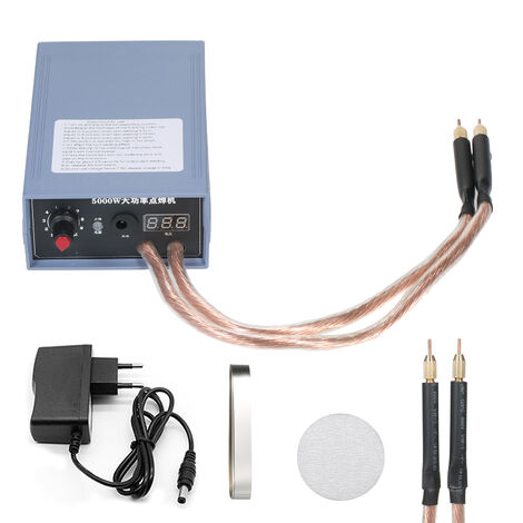 Soudeuse par points 5000W Machine de soudage par points portable haute puissance Portable 0-800A Soudeurs réglables actuels pour batterie 18650 Prise UE