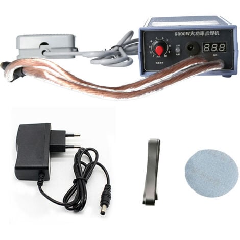 Soudeuse par points 5000W Machine de soudage par points portable haute puissance Portable 0-800A Soudeurs réglables en courant pour batterie 18650 Prise UE (prise UE)-DPZO