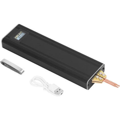 Soudeuse par points portable réglable 80 niveaux, machine à souder manuelle mini avec écran LCD pour batteries lithium 18650, kit DIY.