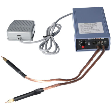 Soudeuse par points portable, soudeuse par points portable haute puissance de 5000 watts, plage de courant réglable de 0 à 800 ampères, adaptée aux batteries au lithium, avec pédale de commande