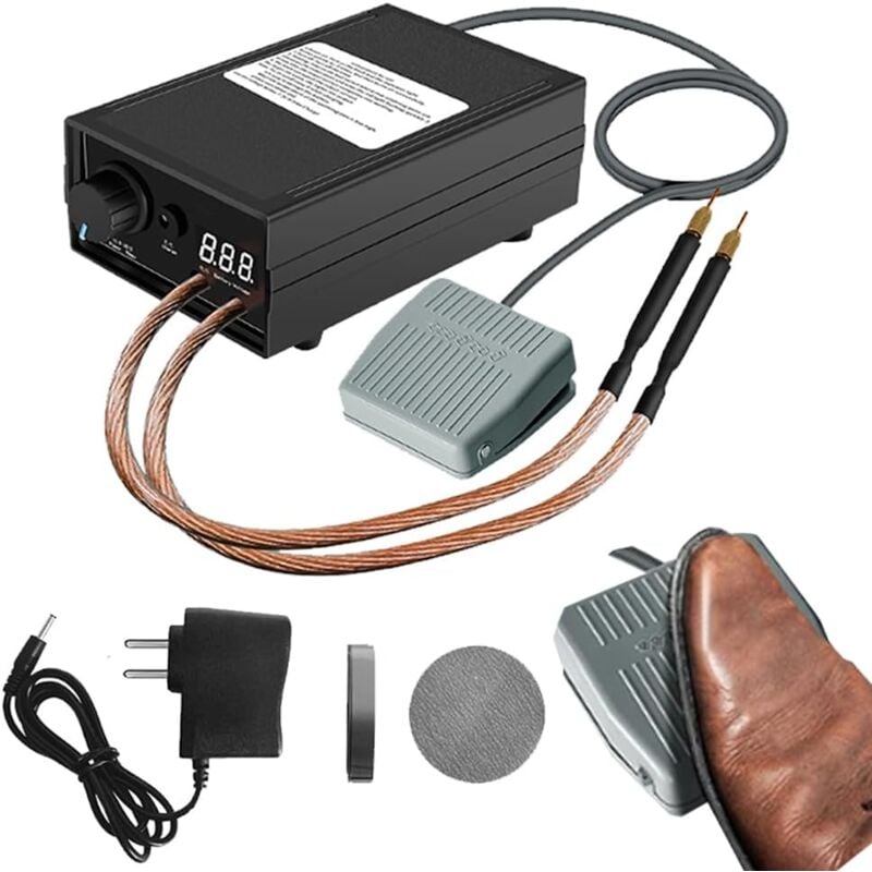 Tonchean - Soudeuse par Points Réglable, 8000W Mini Portable Soudeuse par Points avec Ecran lcd Équipement de Soudage par Points Portable Batterie