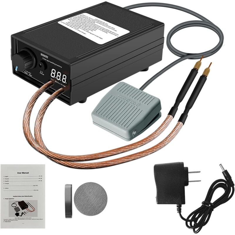 Tonchean - Soudeuse par Points Réglable pour Batteries 8000W, Kit Bricolage, Soudeur par Points Portable Haute Performance en Nickel pour Ensemble de