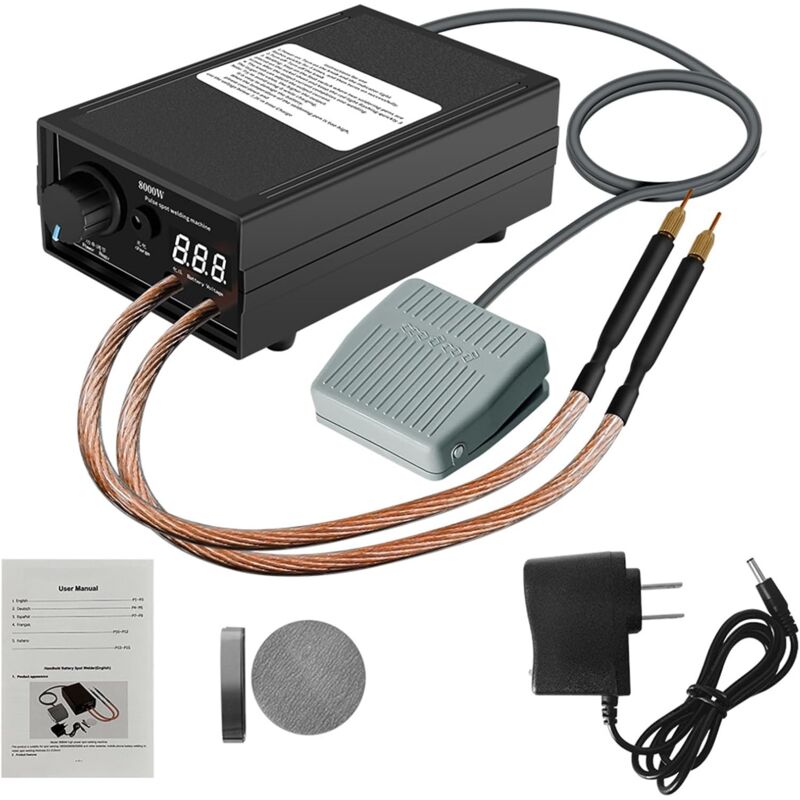 Treetalk - Soudeuse par Points Réglable pour Batteries 8000W, Kit Bricolage, Soudeur par Points Portable Haute Performance en Nickel pour Ensemble de