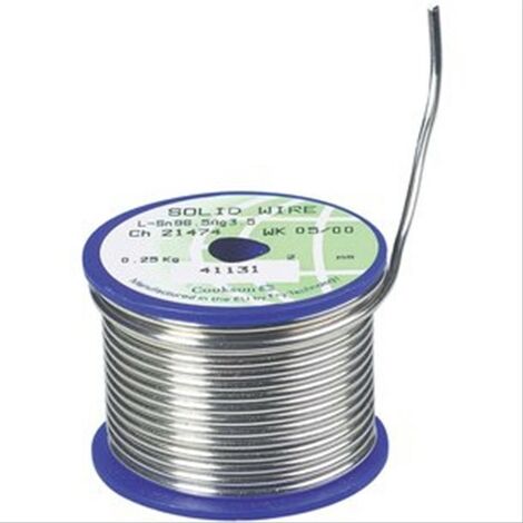 Soudure d'etain 96,5 % argent 3,5 % Ame décapante 500g Ø 2 mm