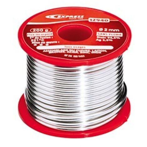 Soudure fil étain sans plomb bobine 200 g Ø fil 2 mm tous usages - GUILBERT EXPRESS